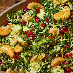 Brussels Sprouts Winter Salad With Clementine Dressing