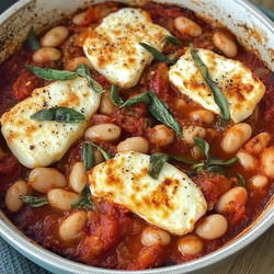 Halloumi and Butter Bean Bake
