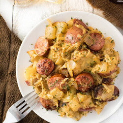German Skillet With Mustard Cream Sauce