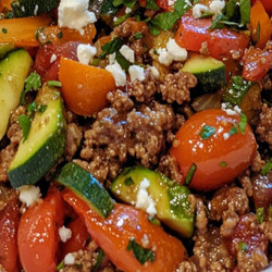 Mediterranean Ground Beef Stir Fry