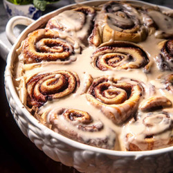 Blueberry Cinnamon Rolls With Maple Icing