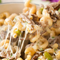 One Pot Philly Cheesesteak Pasta