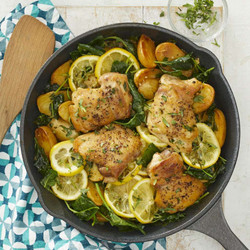 Skillet Lemon Chicken &amp; Potatoes With Kale