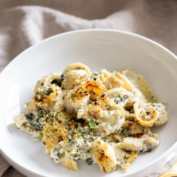 Vegan Spinach Artichoke Pasta Bake