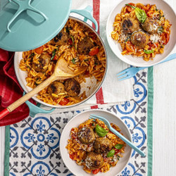 Tomato Orzo With Meatballs