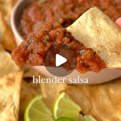 5 Minute Blender Salsa With Homemade Tortilla Chips