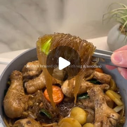 Jjimdak (korean Braised Chicken With Vegetables &amp; Noodles)