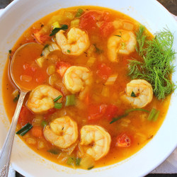 Shrimp In Tomato Saffron soup