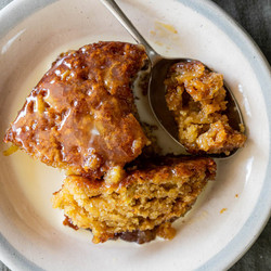Salted Caramel Apple Pudding Cake