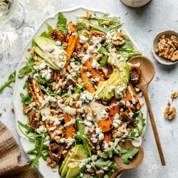 Carrot Rocket Salad With Fig, Goat Cheese &amp; Avocado