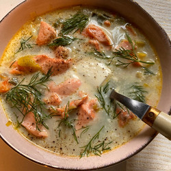 Soupe Finlandaise Au Saumon, Poireau, Aneth