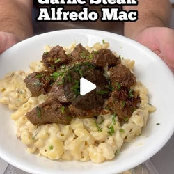 High Protein Low Calorie Steak Alfredo Pasta