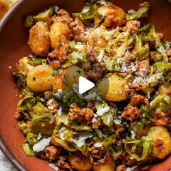 Crispy Gnocchi With Sausage And Brussels Sprouts