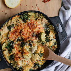 Creamy Lemon Chicken Pasta Bake
