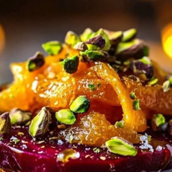 Golden Beet &amp; Burrata Stacks With Pistachio &amp; Citrus Zest