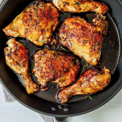 Balsamic Honey Skillet Chicken Legs try this