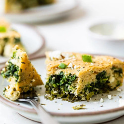 Easy Crust-less Spinach And Feta Pie
