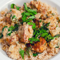 Basil Chicken In Coconut Curry Sauce