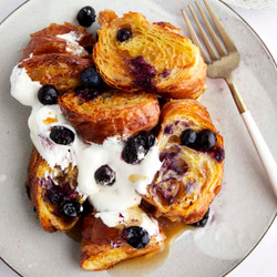 Croissant Blueberry French Toast Casserole Bake Recipe