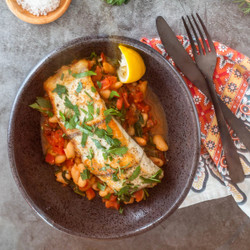 Easy Mediterranean Fish With White Beans