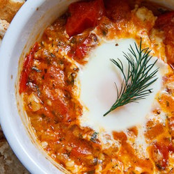 Tomato And Feta Baked Eggs