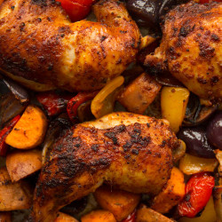 Roasted Chicken Legs Tray Bake