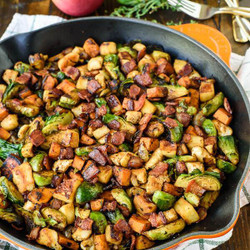 Harvest Chicken Skillet With Sweet Potatoes And Brussels Sprouts