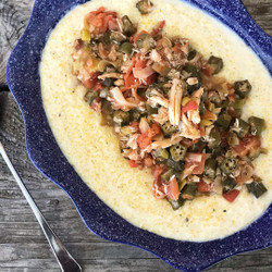 Crab And Tomato Gravy Over Grits