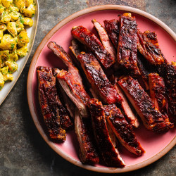 Indoor barbecue ribs cooks country