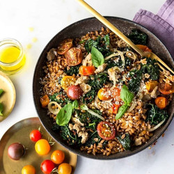 One-pot Farro With Sausage, Kale And Tomatoes