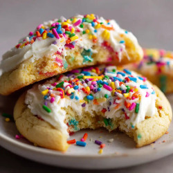 Iced Birthday Cake Cookies