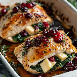 Cranberry &amp; Spinach Stuffed Chicken Breasts With Brie