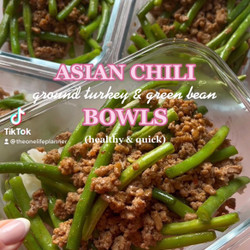 Asian Chili Ground Turkey &amp; Green Bean Bowls