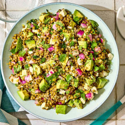 Lemony Lentil Salad With Avocado And Ricotta Salata