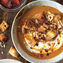 Soupe De Patates Douces Rôties Au Sirop D’érable