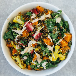 Vegan High Protein Salad With Tahini Dressing