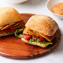 Veggie Tofu Sandwich With Chipotle Mayo