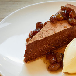 Chocolate Torte With Rum-soaked Raisins And Clotted Cream