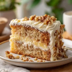 Heavenly Banana Walnut Cream Cake