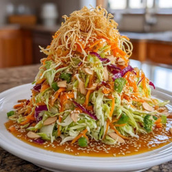 Easy Crunchy Asian Cabbage Slaw with Addictive Sesame Dressing
