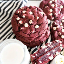 Red Velvet White Chip Crumbl Cookies