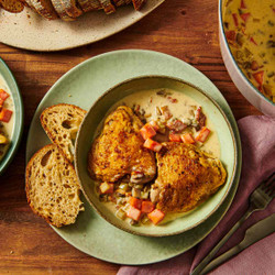 Creamy Braised Chicken With Bacon And White Wine (blanquette De Poulet)