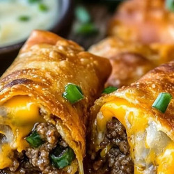Crispy Cheeseburger Egg Rolls