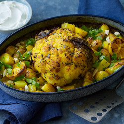 Baked Aloo Gobi With Flatbreads