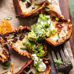 Crispy Cheesy Sweet Potato Skins