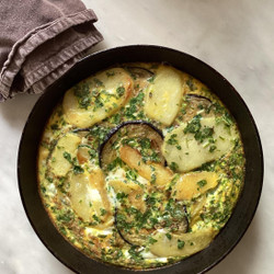 Potato, Aubergine And Herb Tortino Alla Fiorentina vego