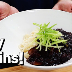 Jjajangmyeon 
(korean Black Bean Noodles)