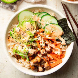 Vegan Sushi Bowls With Sesame Baked Tofu