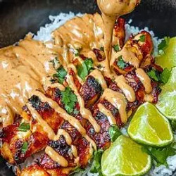 Sweet Chili Chicken Bowl With Coconut Lime Drizzle