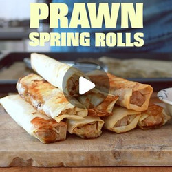 Oven Baked Prawn Spring Rolls
